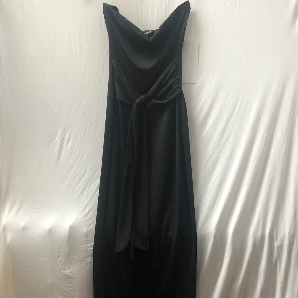 Publik black strapless dress with front tie